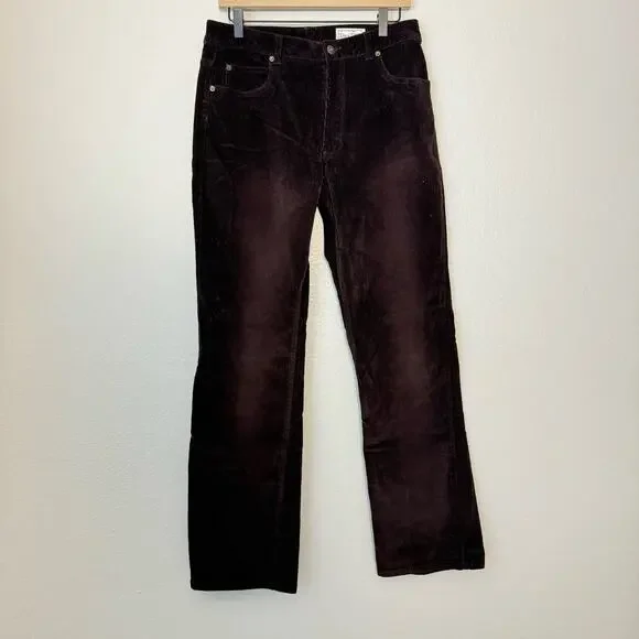 Vintage Y2K Live a Little Womens Brown Corduroy Pants High-Waist Retro Size 10 - Picture 1 of 10